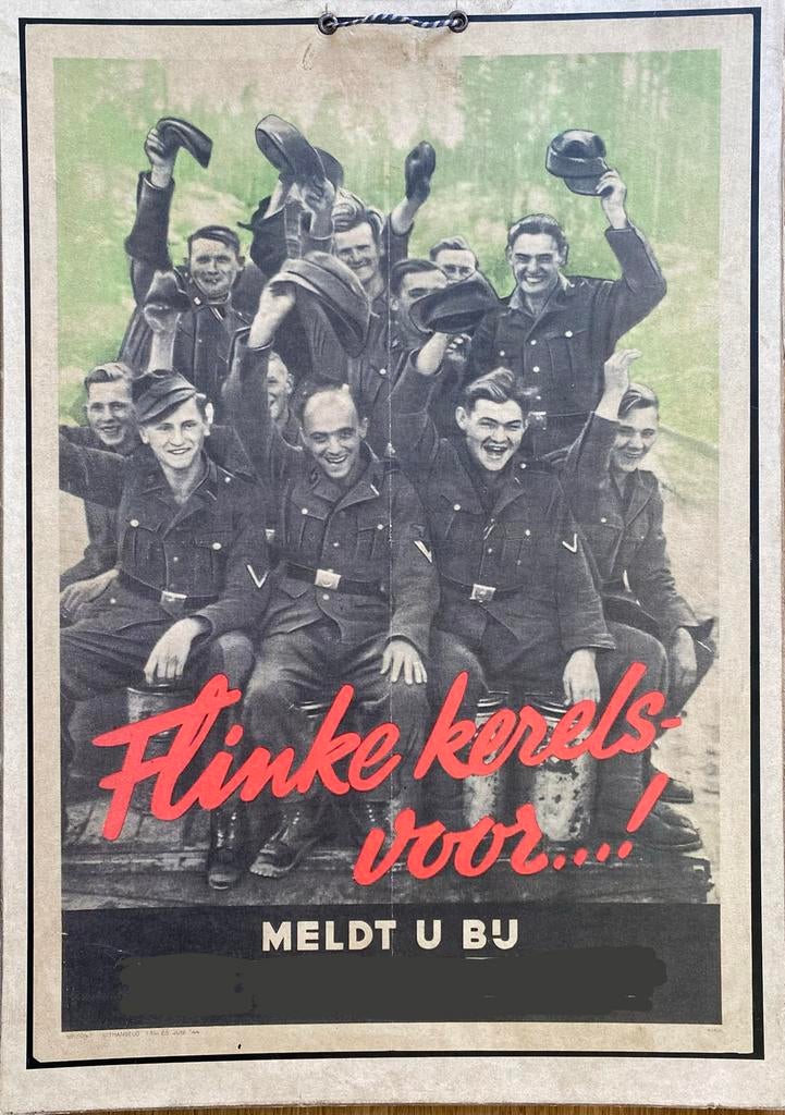 Schoolplaat ‘Flinke Kerels meldt U’ wo2 nsb, Verzamelen, Ophalen of Verzenden, Duitsland, Foto of Poster
