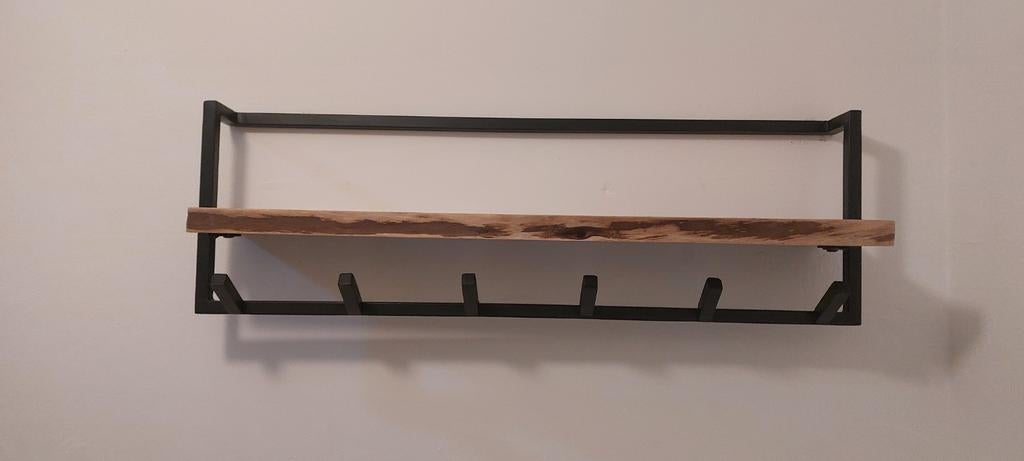 Industriële kapstok van hout en metaal, Zo goed als nieuw, Minder dan 100 cm, Hout, Ophalen