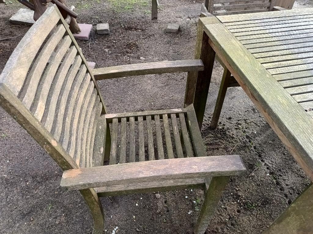 Teakhouten tuinset, Ophalen, 4 zitplaatsen, Gebruikt, Teakhout