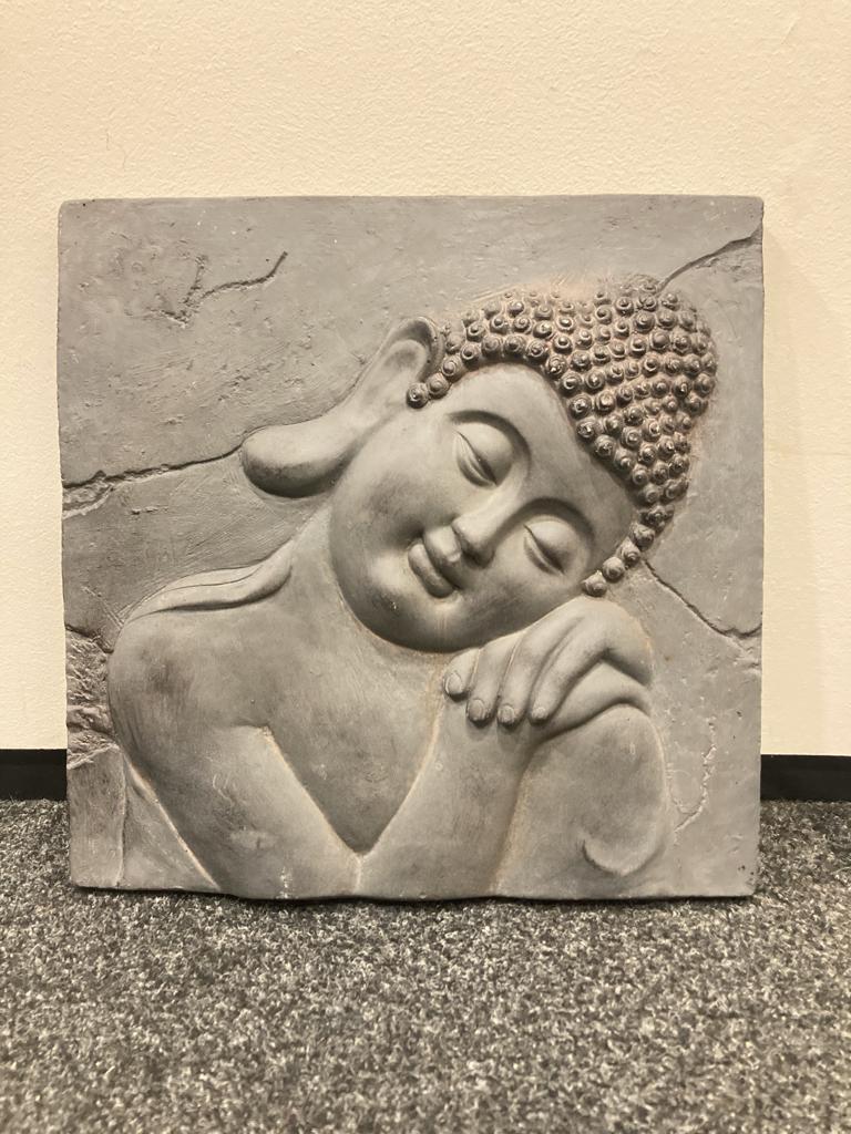 Boeddha wandpaneel 39x39x5 in goede staat., Ophalen, Zo goed als nieuw