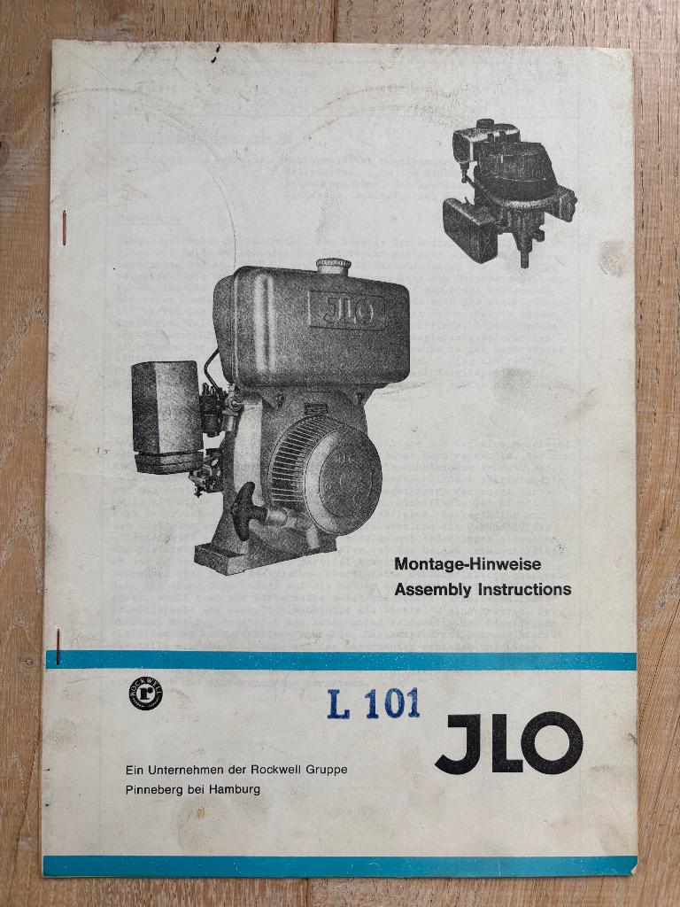 (De-)montage-instructies stationaire motor JLO type L101, Ophalen of Verzenden, Overige merken