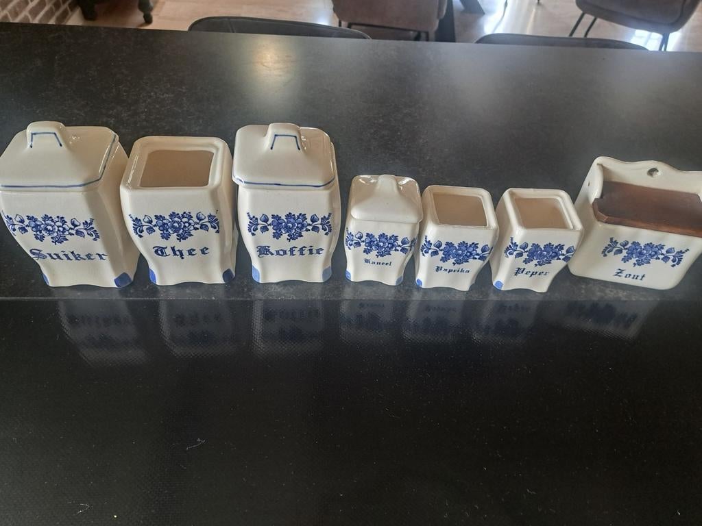 Vintage Voorraadpotten Set, Huis en Inrichting, Gebruikt, Ophalen of Verzenden, Voorraadpot, Steen/keramiek