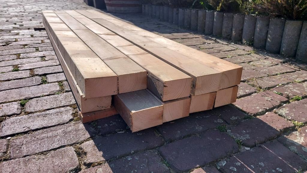 Gebruikte geïmpregneerde balkjes 85x56mm, Ophalen, Gebruikt, Minder dan 180 cm, Balken