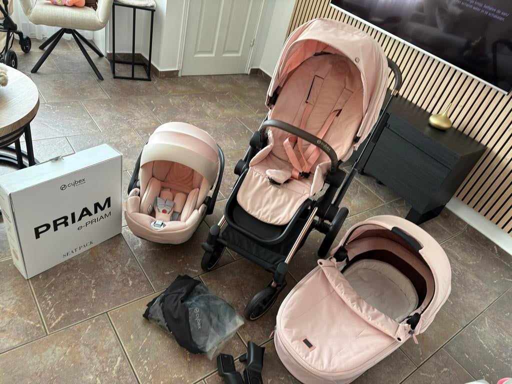 Cybex Priam 4 Peach Pink - Rose Gold 3in 1, Verstelbare rugleuning, Zo goed als nieuw, Isofix, 0 t/m 13 kg