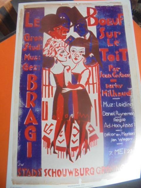 De Ploeg - Jan Wiegers - poster tentoonstelling uit 1925, Antiek en Kunst, Ophalen of Verzenden