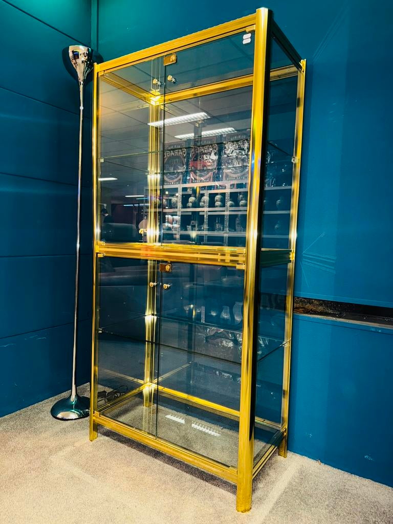 Vintage Hollywood Regency vitrinekast met sleutels, Ophalen of Verzenden