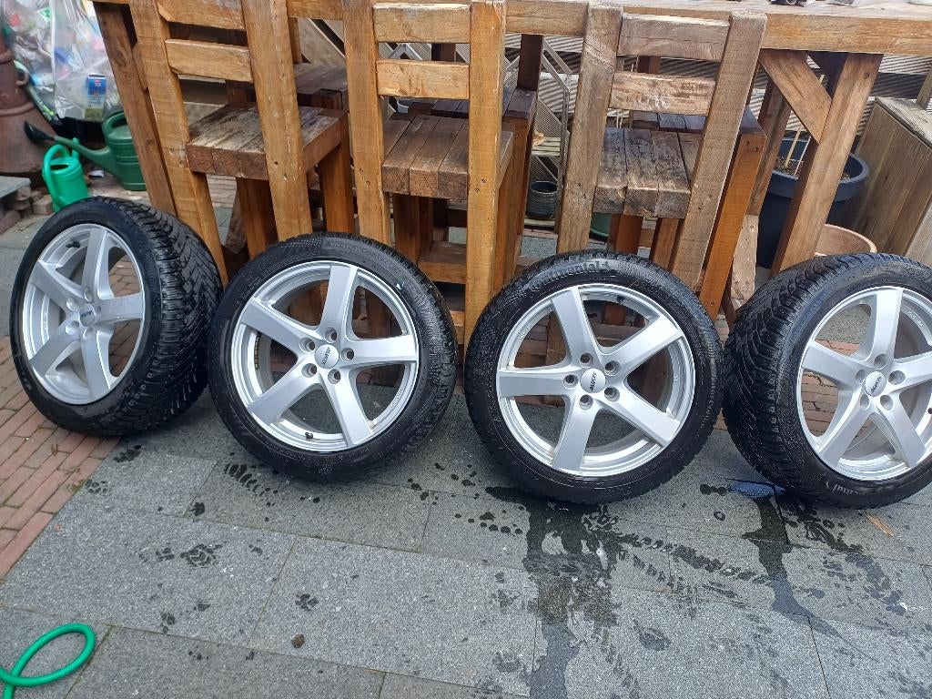 Winterbanden op velg, Auto-onderdelen, Banden en Velgen, Ophalen, Gebruikt, Banden en Velgen, 17 inch