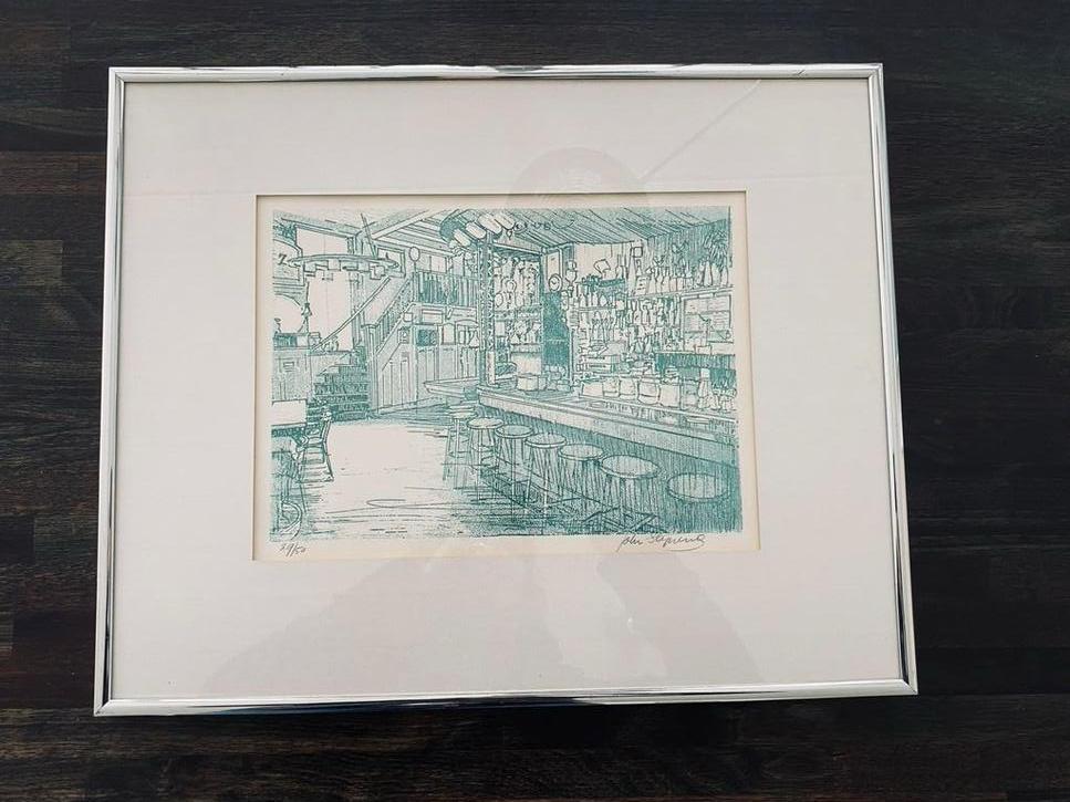 Ingelijste kunstprint: Gezellig café interieur, Ophalen