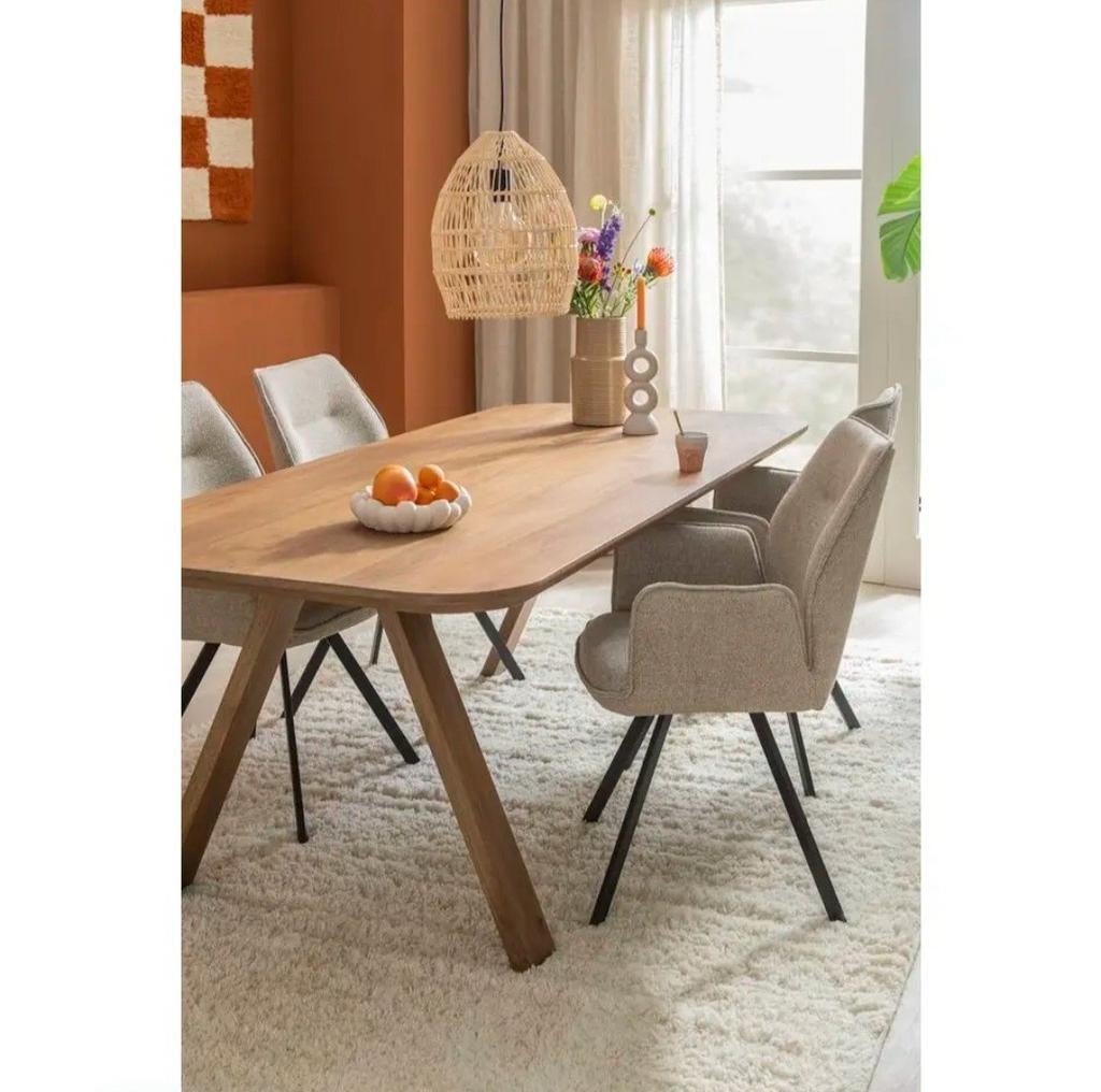 Eettafel mango hout voor 6 personen - Zgan.japandi, Huis en Inrichting, Tafels | Eettafels, Ophalen, 50 tot 100 cm, Zo goed als nieuw