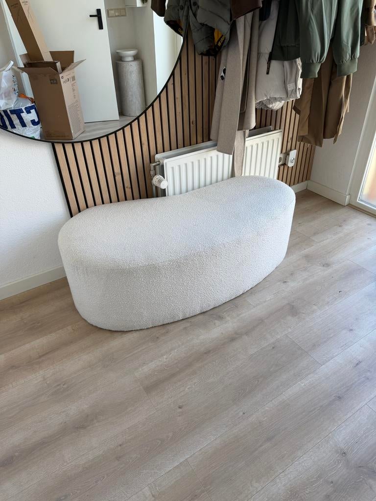 Poef teddy, Huis en Inrichting, Banken | Voetenbanken en Poefen, Gebruikt, Stof, Ovaal, 50 tot 75 cm