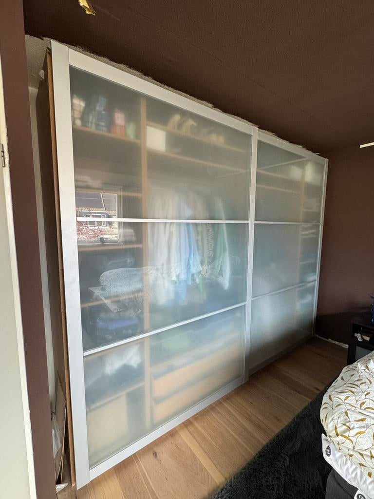 IKEA PAX Kastdeuren - Aluminium Frame met Melkglas (300x2326, Huis en Inrichting, Kasten | Kledingkasten, Ophalen, Gebruikt, 200 cm of meer