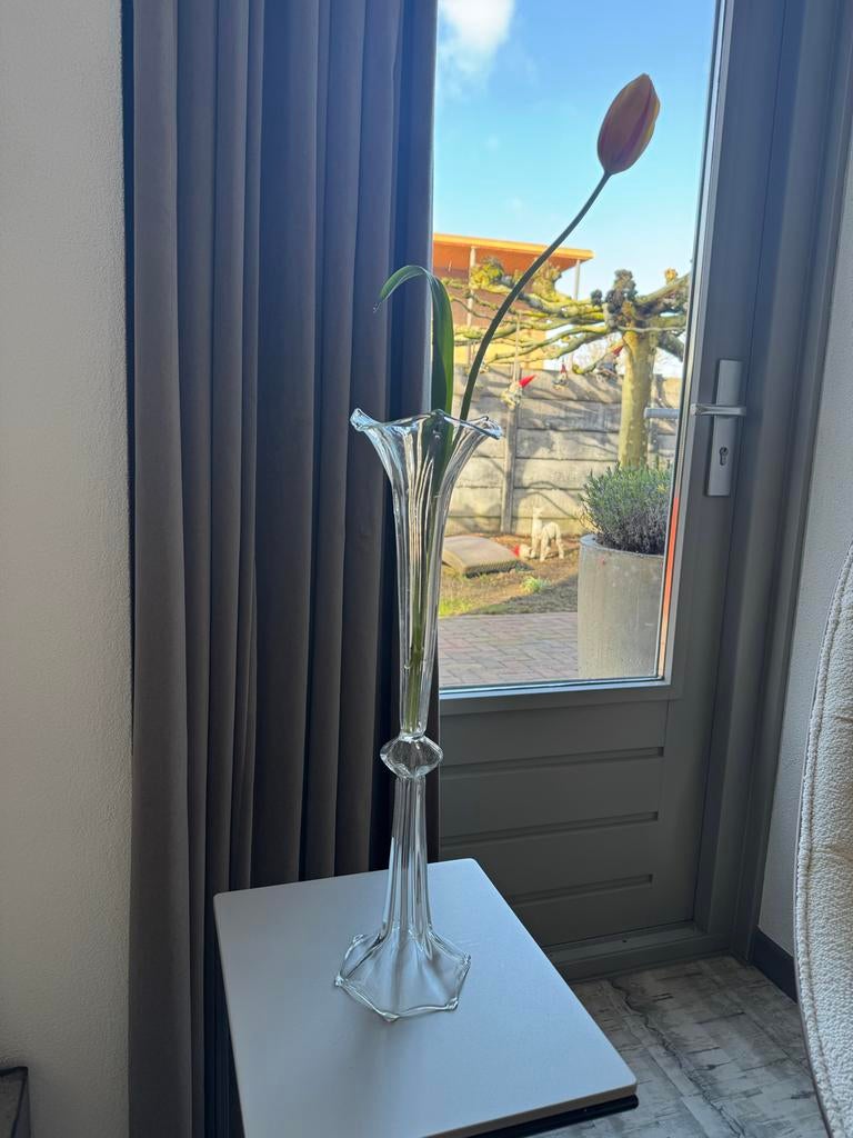 Des Pots glazen vaas, Overige kleuren, Ophalen of Verzenden, Minder dan 50 cm, Glas