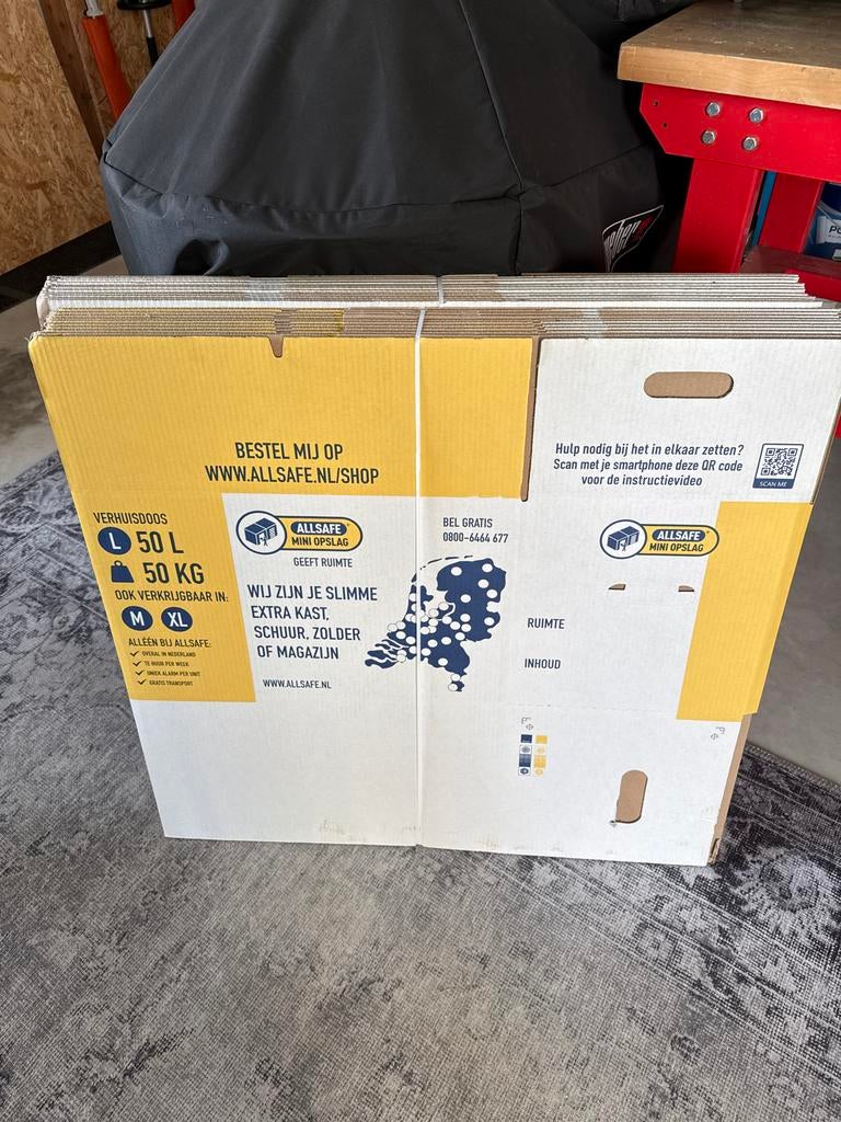 20 Allsafe verhuisdozen L, nieuw en geseald, Ophalen, Doos, 40 tot 60 cm, Opvouwbaar