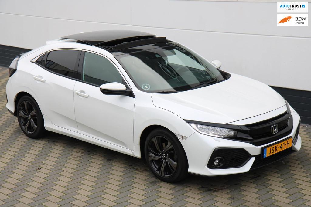 Honda Civic 1.0 i-VTEC Premium Automaat Pano Carplay Leder!, Auto's, 15 km/l, Gebruikt, Zwart, Bedrijf