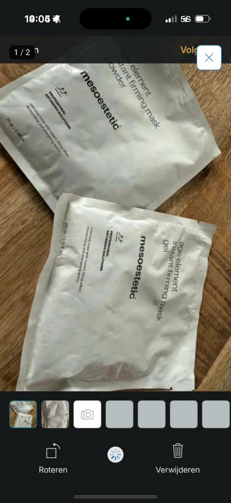 2x Mesoestetic Age Element Instant Firming Mask gels, Ophalen of Verzenden, Nieuw, Gehele gezicht, Verzorging