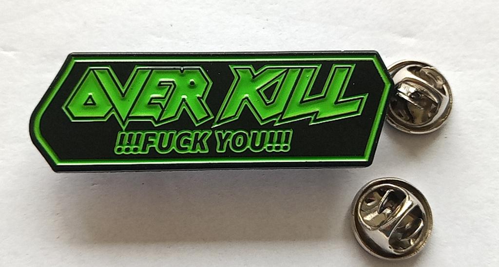 Overkill zeer  mooie nieuwe pin badge speld n4 metal, Verzenden, Nieuw, Overige typen