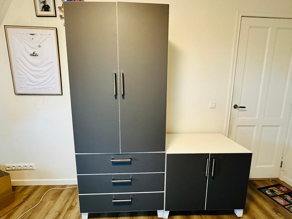 Ikea kasten platsa grijs, Huis en Inrichting, Kasten | Kledingkasten, Ophalen, Met deur(en), 50 tot 100 cm, Zo goed als nieuw