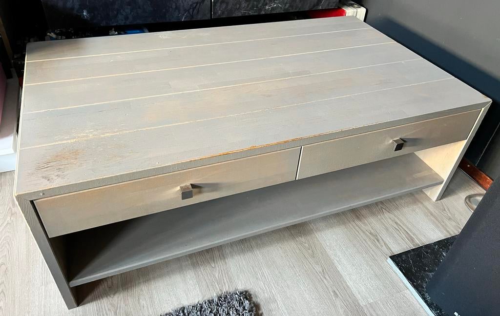 Salontafel Jan des Bouvrie  met lades, Ophalen, Gebruikt, 100 tot 150 cm, Eikenhout