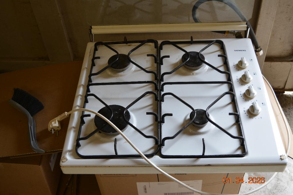 gaskookplaat, Ophalen, Gebruikt, 4 kookzones, Gas