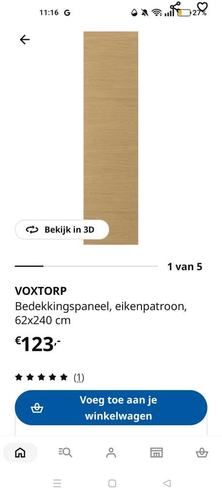 GRATIS voxtorp bedekkingspaneel eiken, Ophalen of Verzenden, Nieuw, 25 tot 50 cm, Minder dan 100 cm