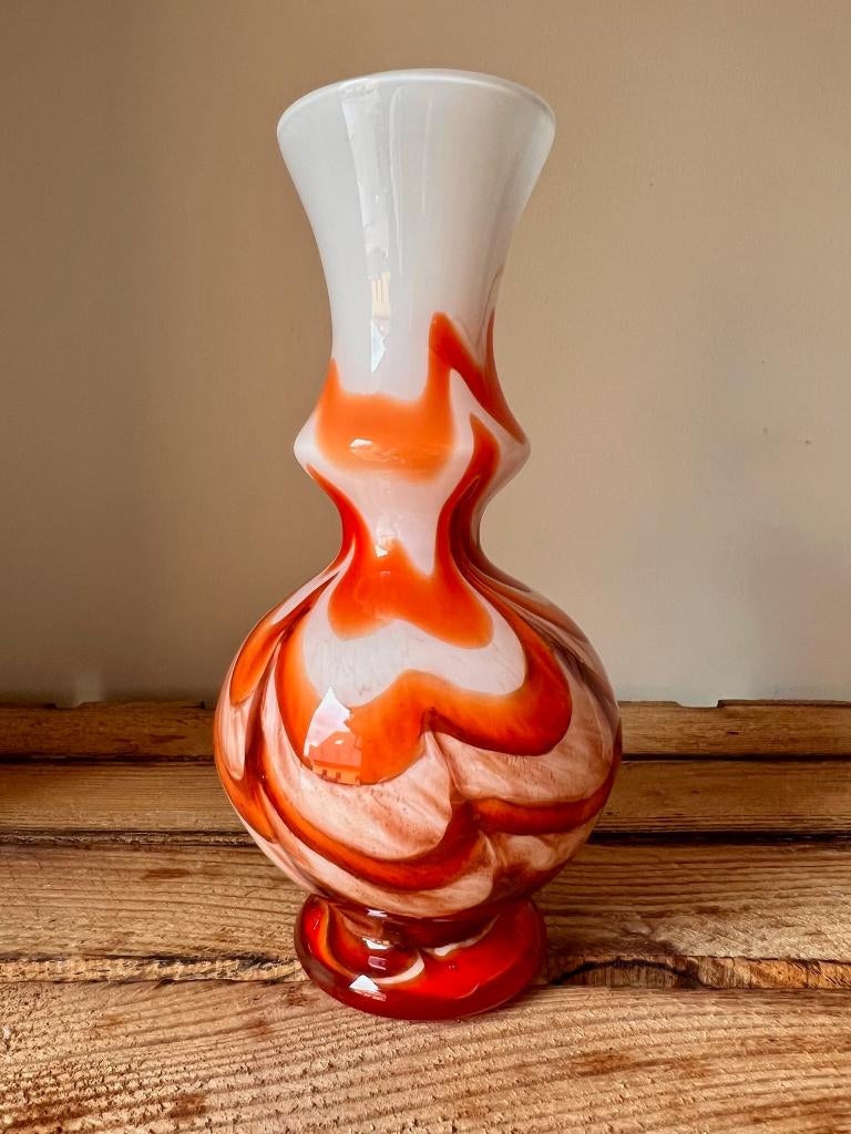 Retro opaline vaas Barbieri empoli florence stijl moretti, Verzenden