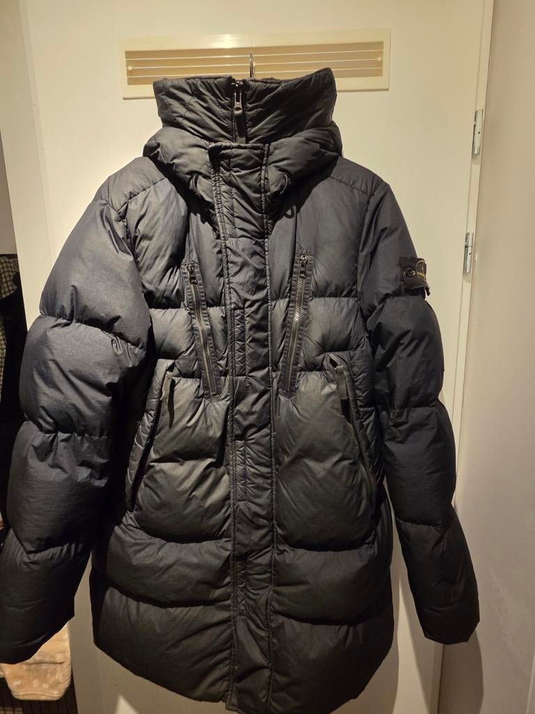 Stone Island Garment Dyed Crinkle Reps Ny Down Parka maat: S, Zwart, Ophalen of Verzenden, Stone Island, Gedragen