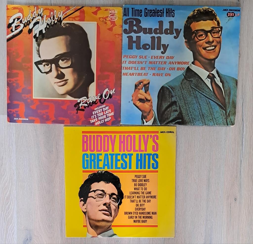 3x LP Buddy Holly LP Collectie, Cd's en Dvd's, Vinyl | Pop, Gebruikt, Complilatie, Ophalen of Verzenden, 12 inch