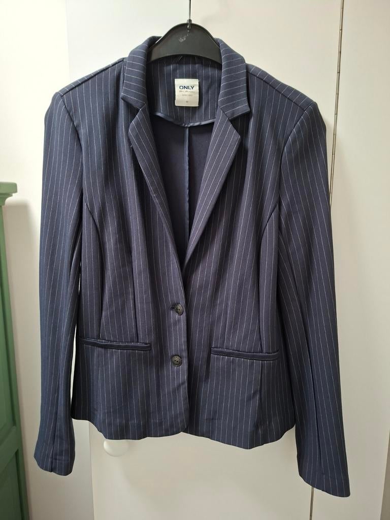Only blauw krijtstreep blazer, Kleding | Dames, Jasjes, Kostuums en Pakken, Only, Blauw, Ophalen of Verzenden, Jasje