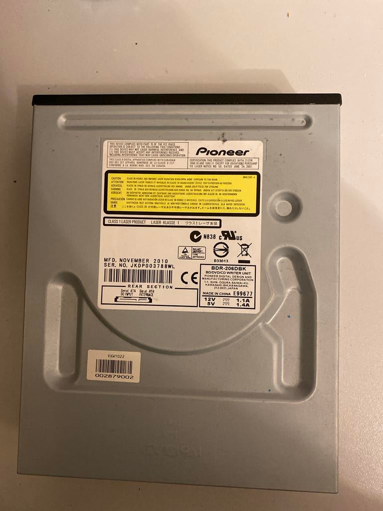 Pioneer BDR-206DBK Blu-ray/DVD/CD Writer Intern, Computers en Software, Optische drives, Ophalen, Intern, Gebruikt, Cd