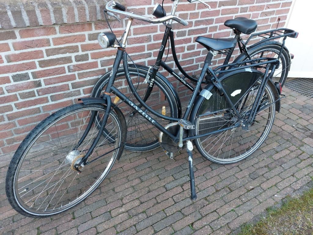 2 damesfietsen te koop:station/festival fiets., Ophalen, Gebruikt, Gazelle/popal, Handrem