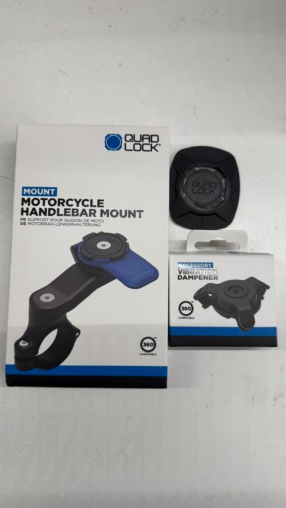 Quadlock stuurhouder met demper en adapter, Ophalen of Verzenden, Zo goed als nieuw