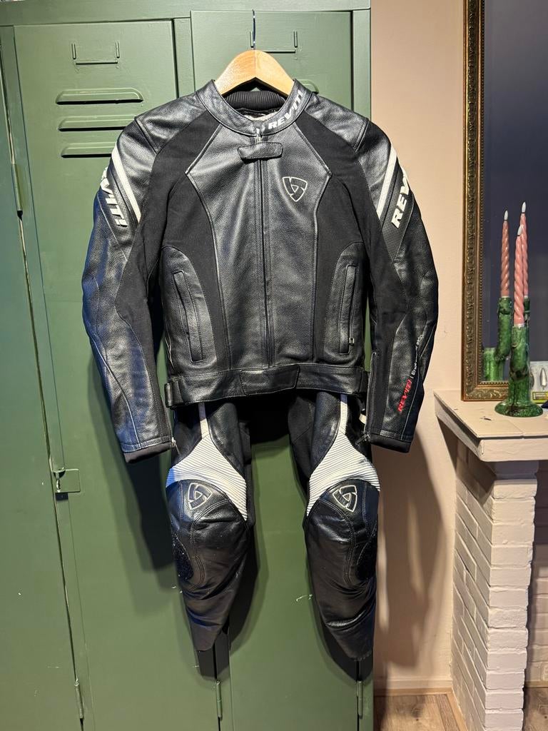 Revit Dames Motorpak - Leer Zwart/Wit 34 36, Motoren, Ophalen of Verzenden, Tweedehands, Dames, Combipak