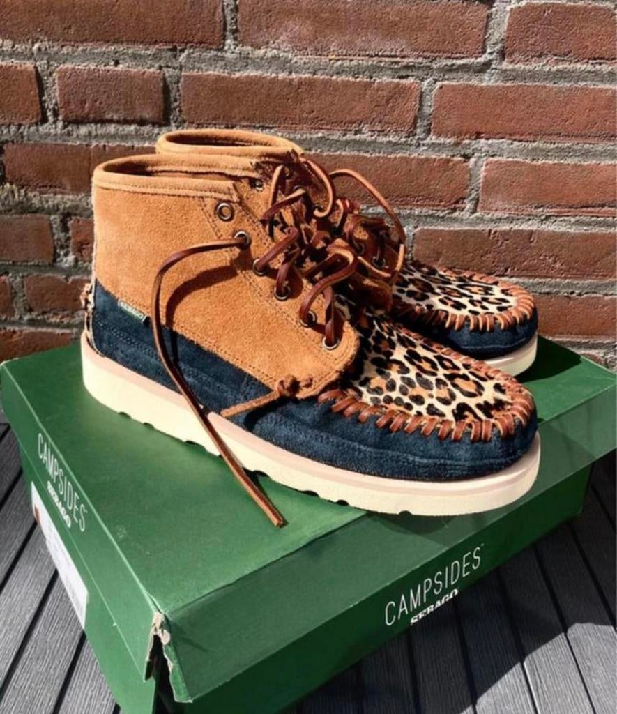 Sebago Cayuga wild animal leopard suede 43 vibram new, Bruin, Verzenden, Boots, Nieuw