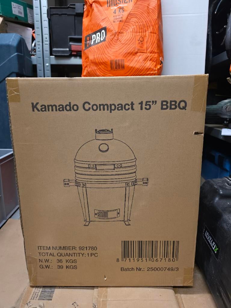 Kamado Compact 15" BBQ Nieuw!, Tuin en Terras, Houtskoolbarbecues, Ophalen of Verzenden, Nieuw