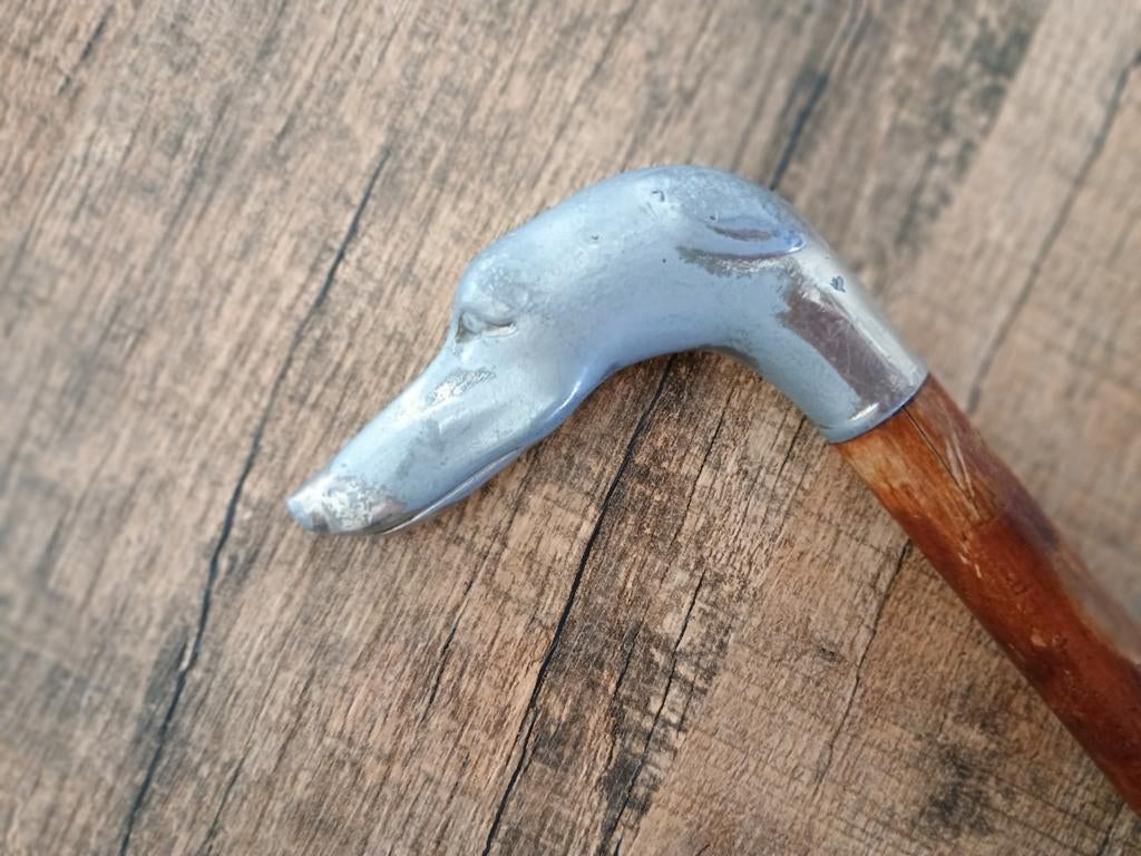 Oude wandelstok - hondenkop, Ophalen of Verzenden, Gebruikt