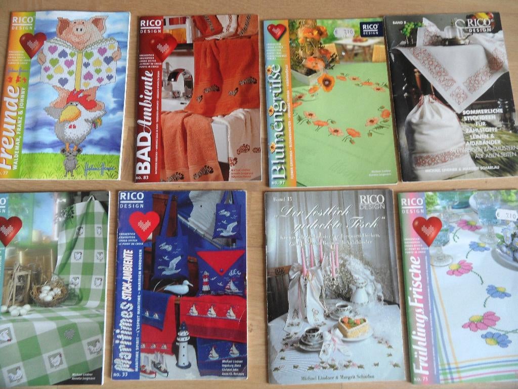 8 x Rico boekjes kruissteek zie foto's, Ophalen of Verzenden, Nieuw, Handborduren, Overige typen