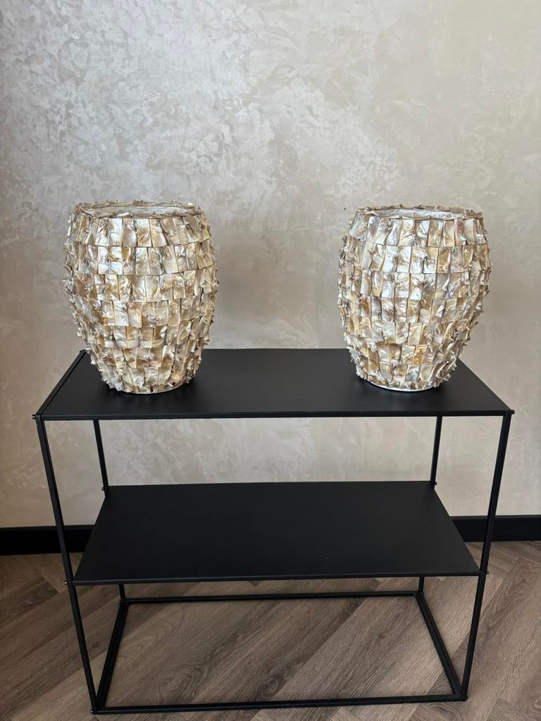 Schelpvaas Eric Kuster stijl, Overige kleuren, Ophalen of Verzenden, Minder dan 50 cm, Glas