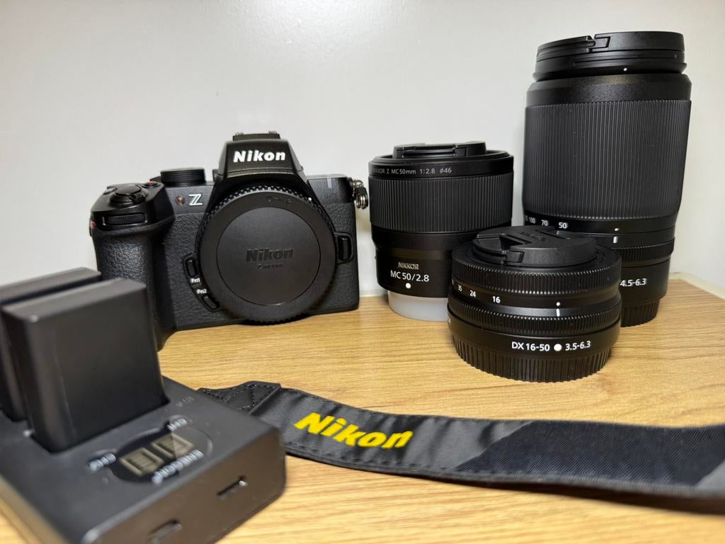 Nikon Z50 II+3 lenzen(16-50,50-250,50mm macro) set, Ophalen of Verzenden, Zo goed als nieuw, Nikon, Geen optische zoom