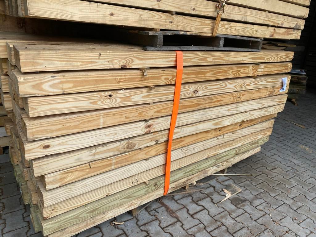 Balken palen douglas grenen oregon pine 90x90x2440 90x140, Ophalen, Gebruikt, Hout, 2 meter of meer