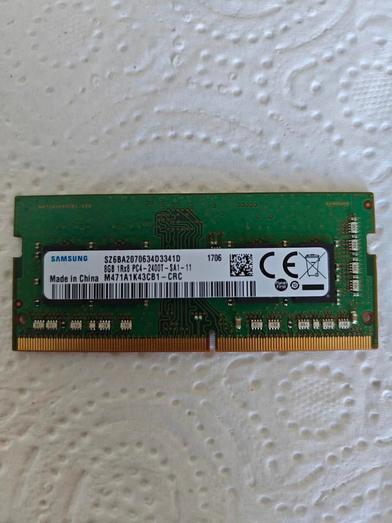 Samsung 8 GB 1Rx8 PC4-2400T-SA1-11 RAM geheugen, Ophalen of Verzenden, Gebruikt, DDR4, Desktop