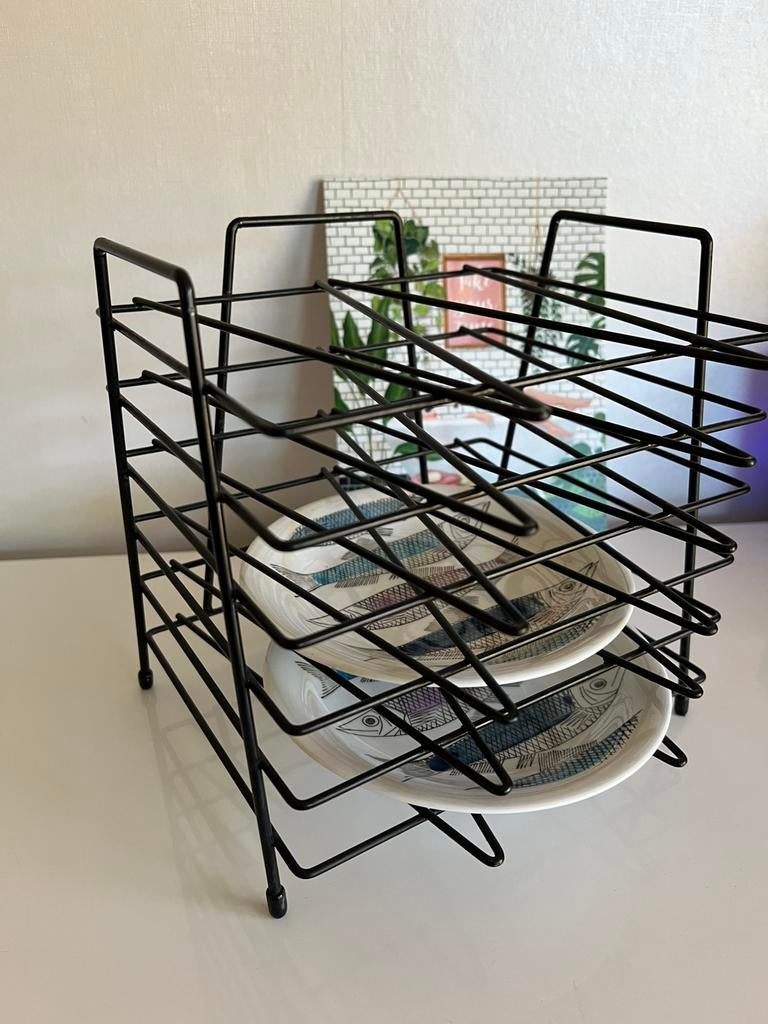 Vintage Tomado Bordenrek Brievenrek Zwart Metaal 60’s, Ophalen of Verzenden, Huis en Inrichting