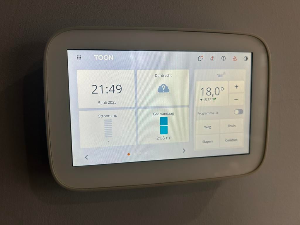 Eneco TOON 2 thermostaat - rooted geroot - ENKEL SCHERM, Thermostaat, Minder dan 30 cm, Hoog rendement (Hr), Minder dan 60 cm