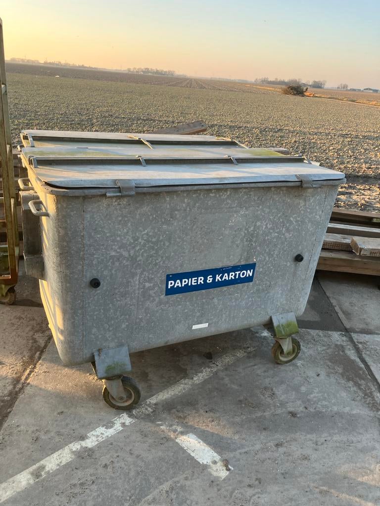 Afvalcontainer 1100 staal, Ophalen, Gebruikt, 40 liter of meer, Rvs