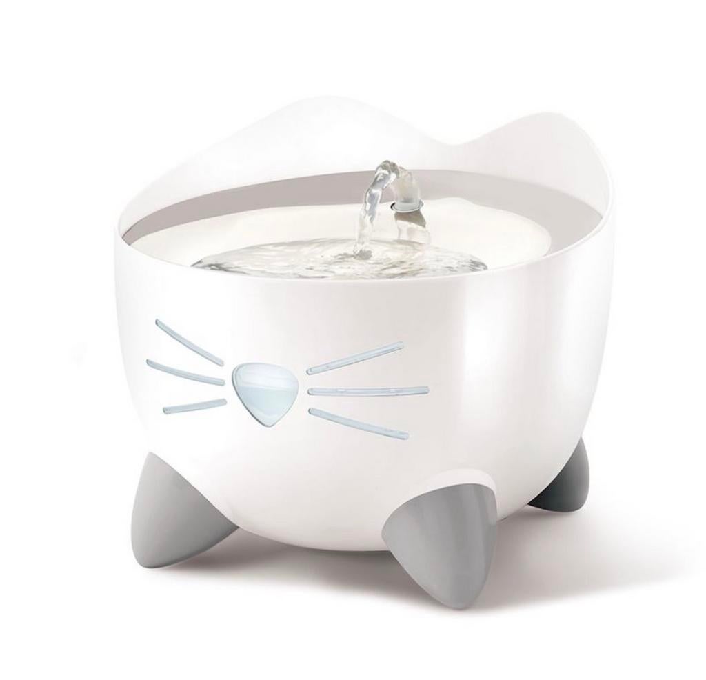 Pixie drinkfontein blauw en wit met filters, Dieren en Toebehoren, Katten-accessoires, Ophalen of Verzenden