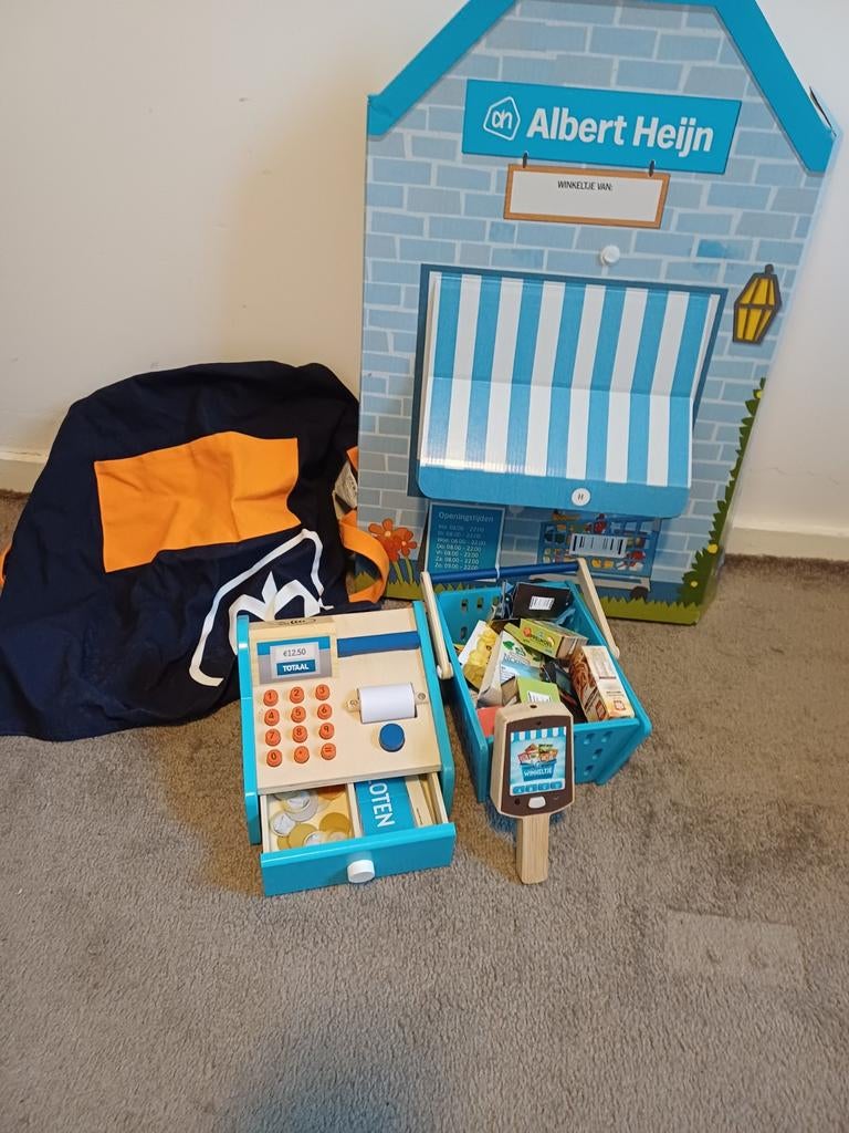 Albert Heijn Winkelset met kassa en boodschappen, Ophalen of Verzenden, Gebruikt, Jongen of Meisje