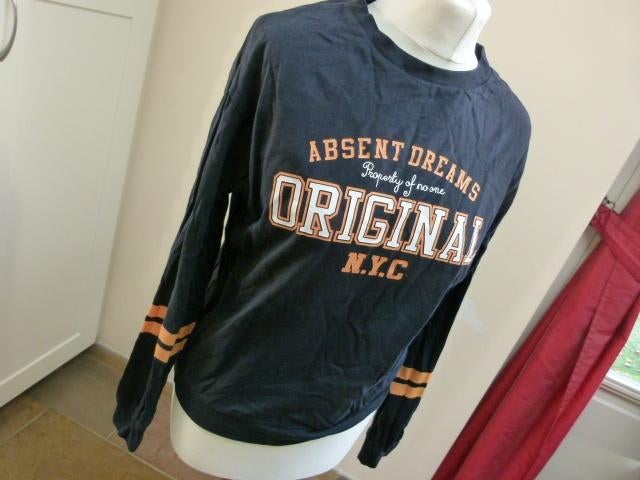 Sweater trui blauw met accenten New York City, maat S 36 H&M, H&M, Overige kleuren, Ophalen of Verzenden, Zo goed als nieuw