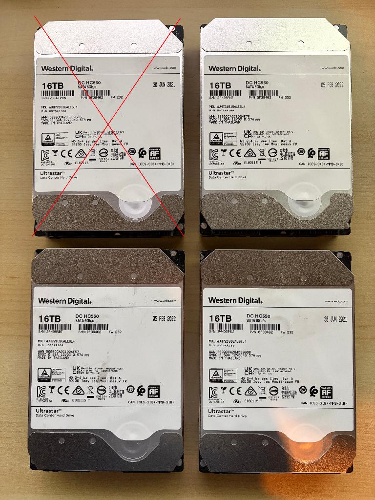 3x 16 TB HDD Western Digital € 300,- per stuk, Computers en Software, Harde schijven, Gebruikt, Desktop, Intern, HDD, SATA, Ophalen of Verzenden