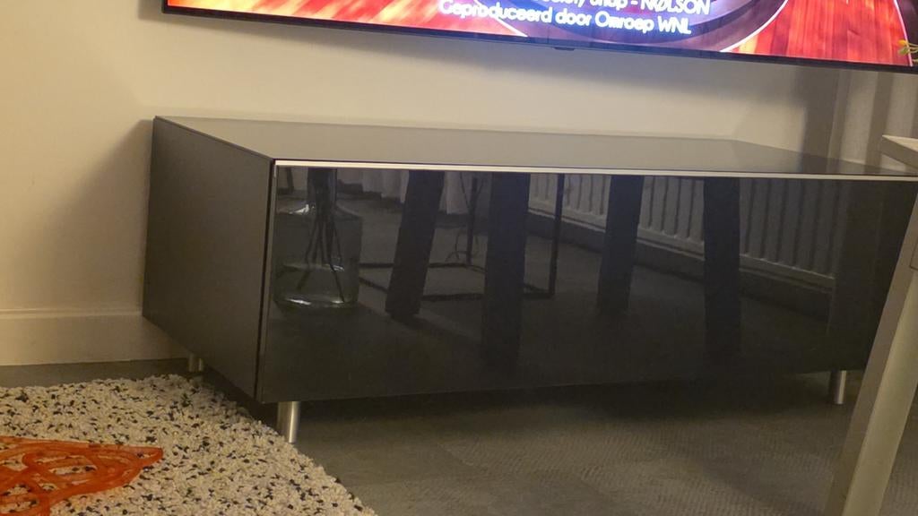 Hoogglans tv meubel als nieuw Just-Racks, Ophalen, Zo goed als nieuw, 25 tot 50 cm, Minder dan 100 cm