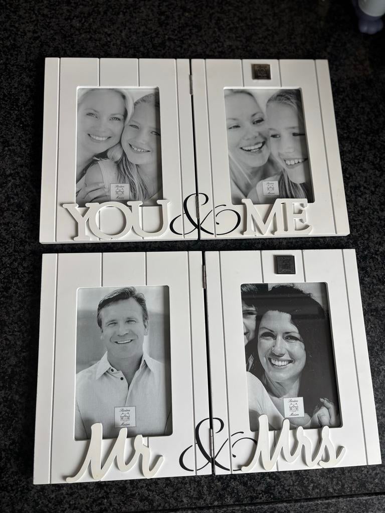 Riviera Maison fotolijstjes Mr&Mrs en You&Me wit, Huis en Inrichting, Woonaccessoires | Lijsten, Ophalen of Verzenden, Zo goed als nieuw