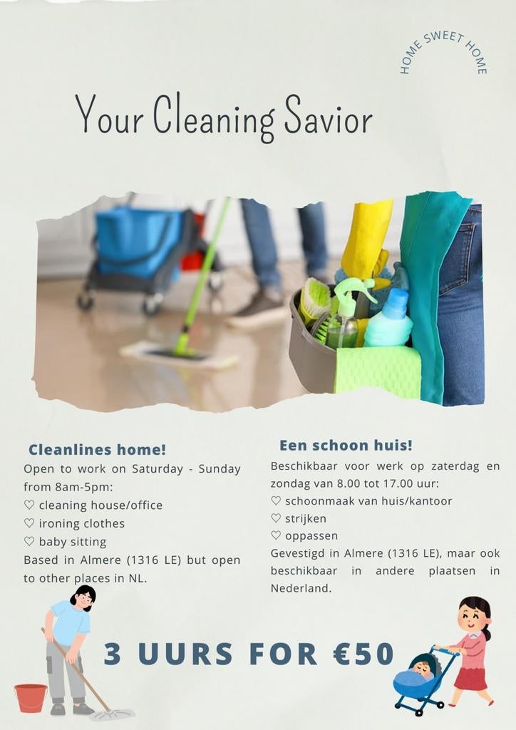 Weekend for your cleaning savior and baby sitter !, Ophalen of Verzenden, Overige maten